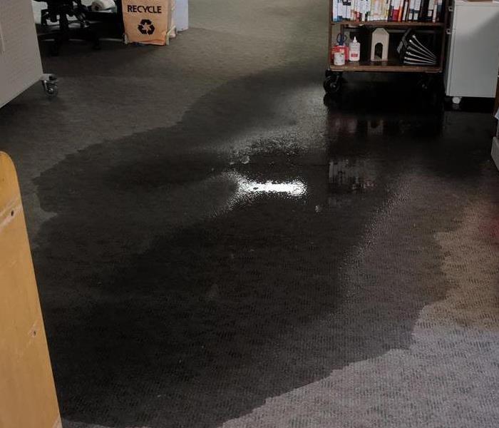Water damage carpet, and furniture in the OSU Valley Library