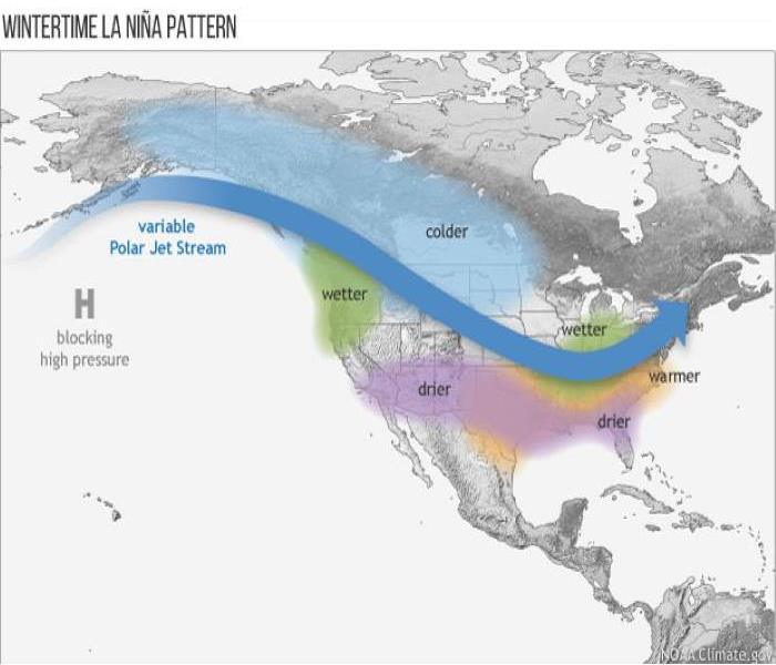 Imagery of La Nina Weather Pattern