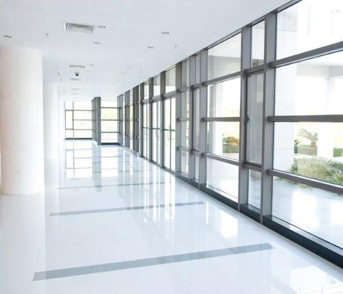 clean floor and windows of a building